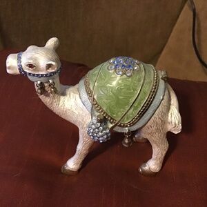 Ruccini Bejeweled Enameled Camel Trinket Box.